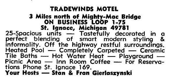 Tradewinds Motel - Postcard Back (newer photo)